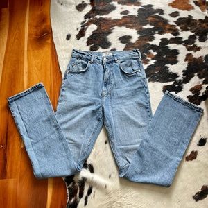 Free People Straight Leg High Rise Jeans